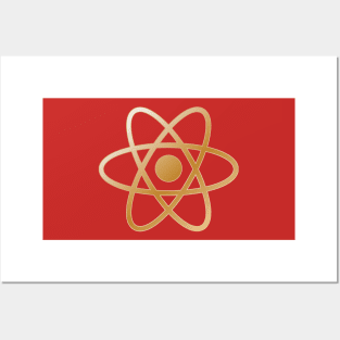 Simple Gold Metal Atom Posters and Art